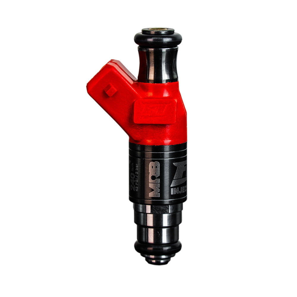 Racing fuel injector with EV1 connector and silver plated terminals are engineered for high performance. 240 lb/hr