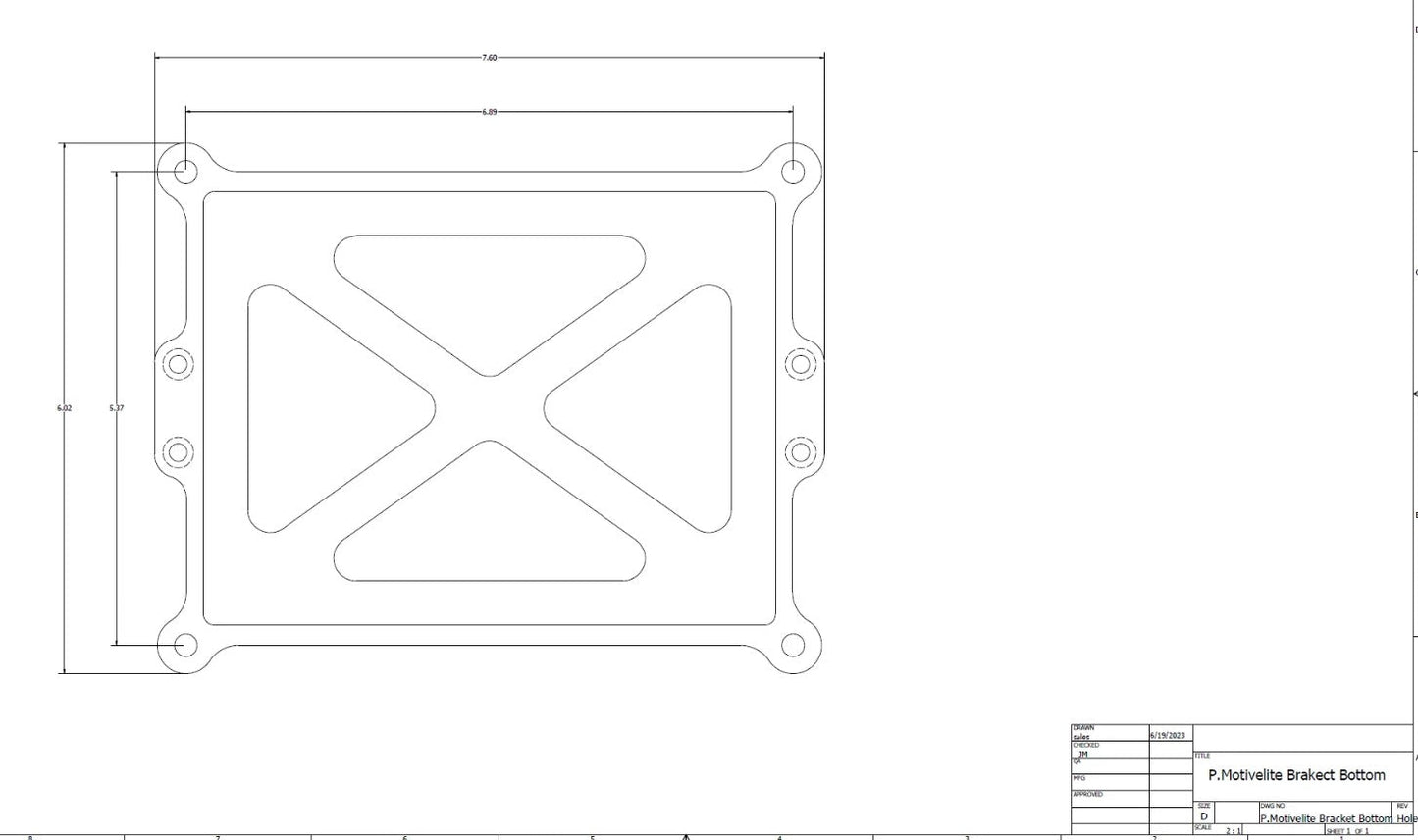 P. MotiveLite Aluminum Billet Bracket for 16v Lithium Racing Battery