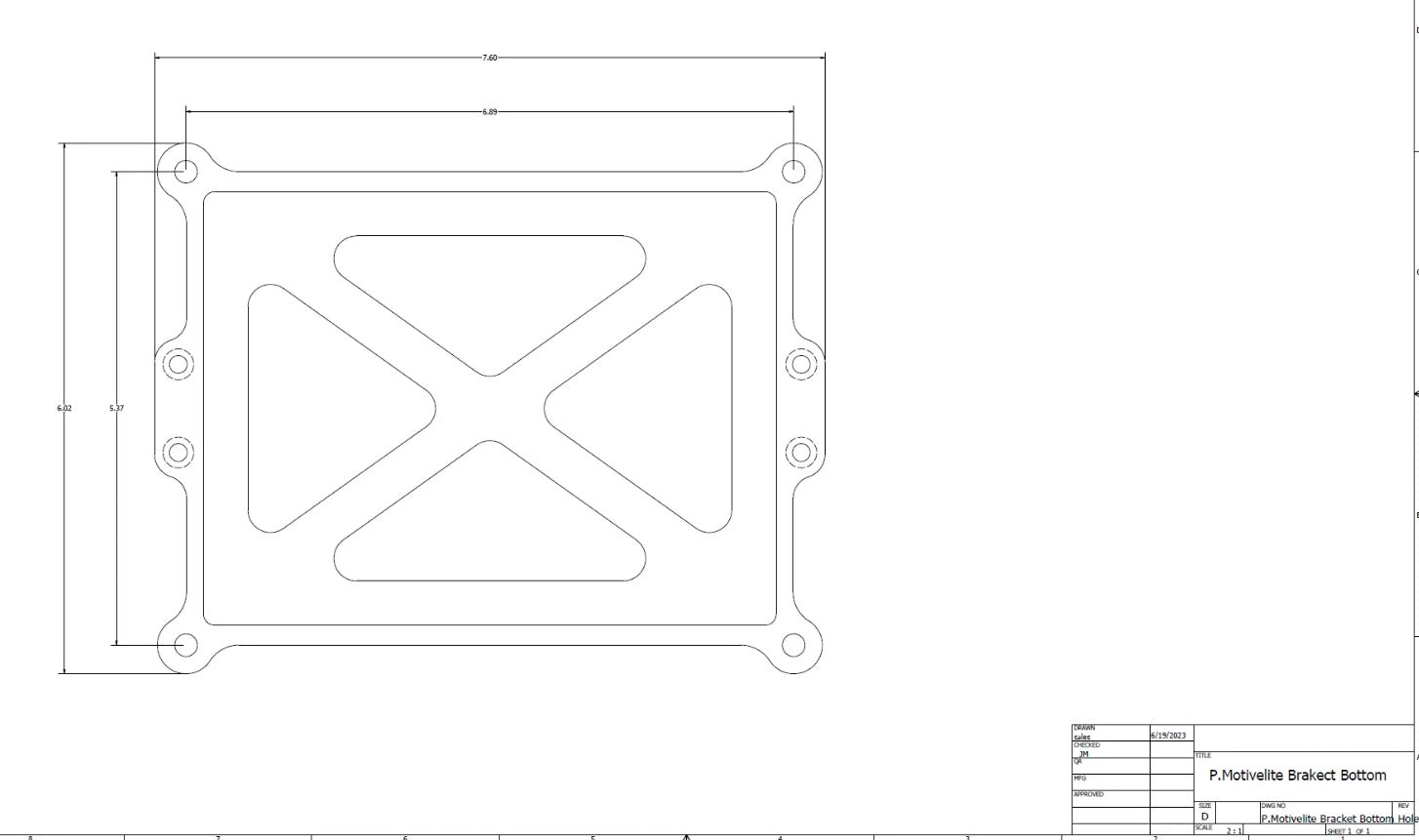 P. MotiveLite Aluminum Billet Bracket for 16v Lithium Racing Battery