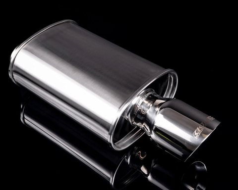 Universal Muffler - Brushed Finish - Short / Offset (19') - 2.5' Inlet