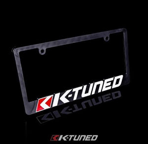 License Plate Frame - White and Red Logo