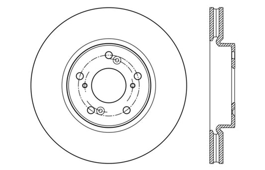 StopTech Cyro Drilled Sport Brake Rotor Front Right 13+ Honda Accord