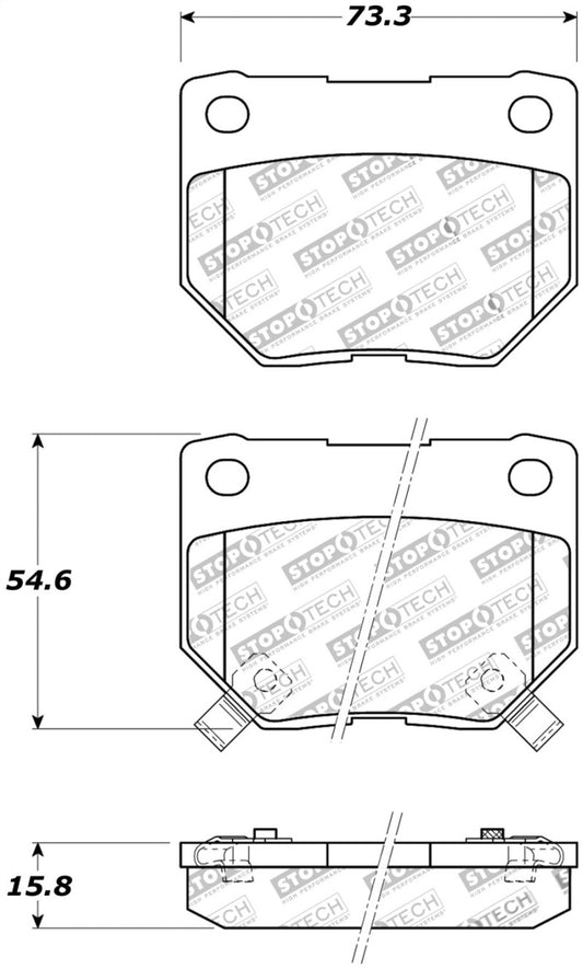 StopTech Street Touring 06-07 Subaru Impreza WRX (Exc STi) Rear Brake Pads