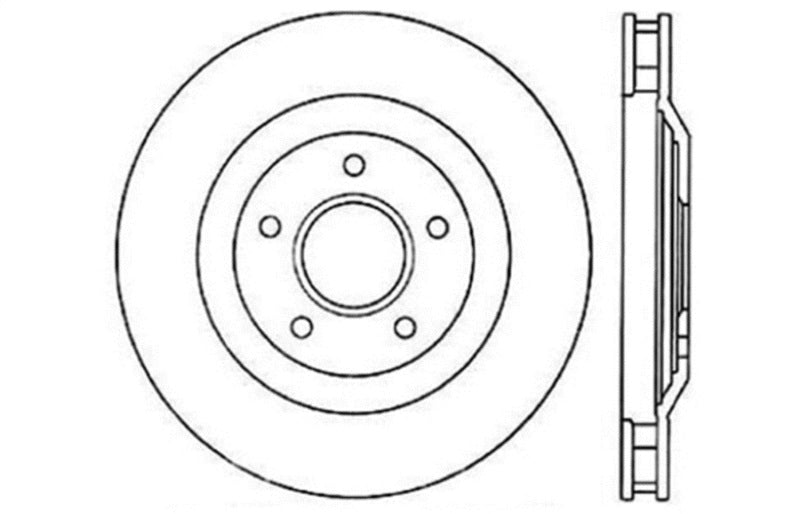 StopTech 04 & 08 Cadillac XLR/XLR-V / 97-04 Chevy Corvette Slotted & Drilled Front Right Rotor