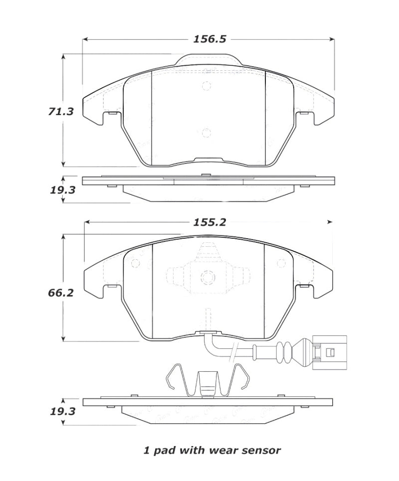 StopTech Street Touring 06-10 Audi A3 / 08-10 Audi TT / 06-09 VW GTI Jetta Front Pads