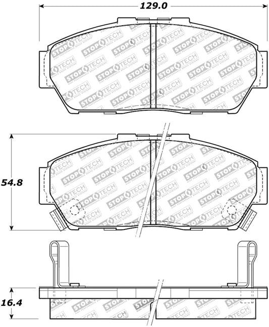 StopTech Street Touring 93-95 Honda Civic Coupe Front Brake Pads