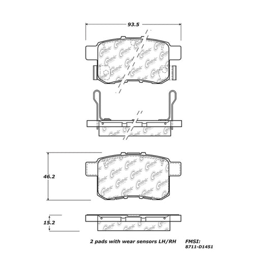 StopTech 16-17 Honda Accord Street Performance Rear Brake Pads