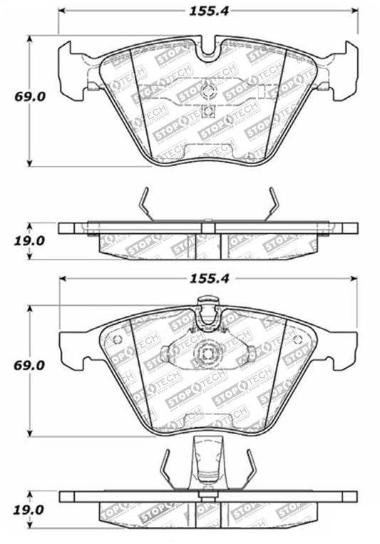 StopTech Street Touring 07-09 BMW E90/E92/E93 335i Coupe/Sedan Front Brake Pads D918