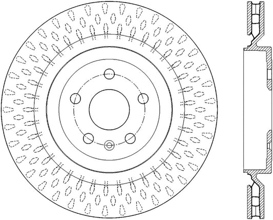 StopTech 09-16 Cadillac CTS SportStop Cryo Slotted & Drilled Rear Left Rotor