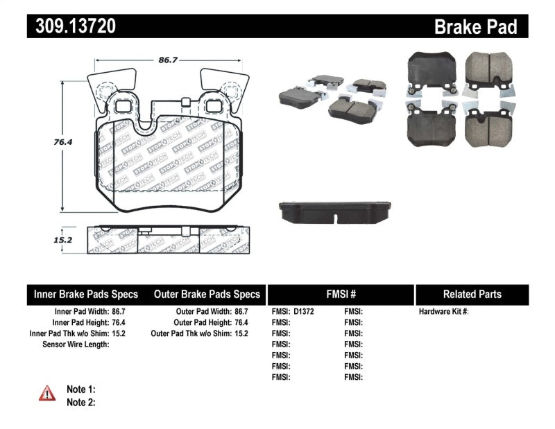 StopTech Performance 08-09 BMW 128i/135i Coupe Rear Brake Pads