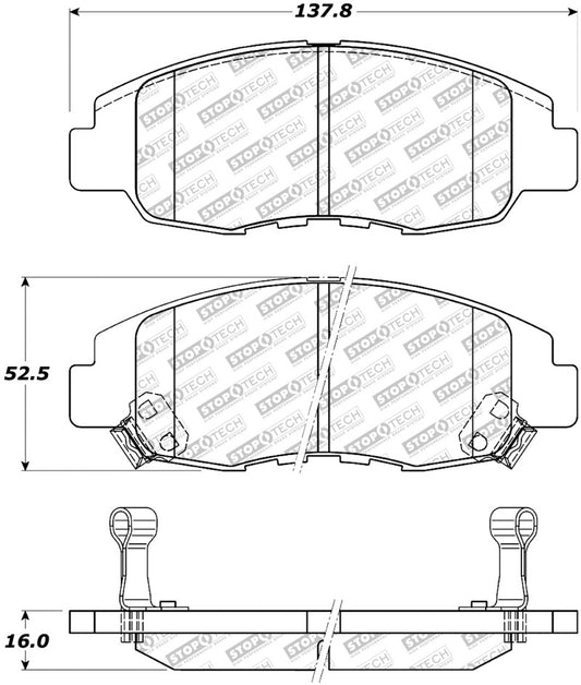 StopTech Street Select Brake Pads - Front/Rear