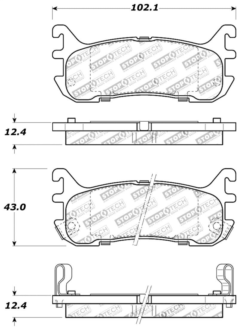 StopTech Performance 94-97/99-05 Miata w/ Normal Suspension Rear Brake Pads D636