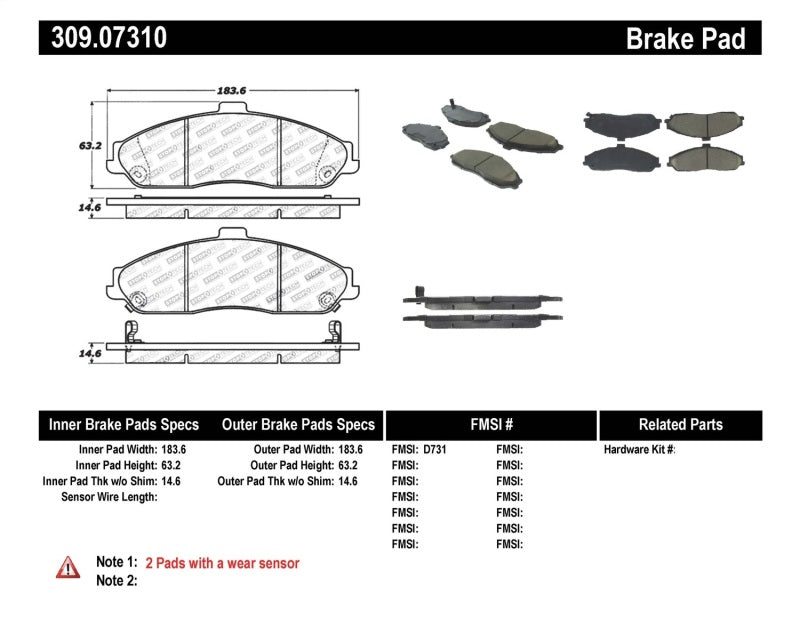 StopTech Performance 04-08 Cadillac XLR/XLR-V / 97-10 Corvette / 05-06 Pontiac GTO Front Brake Pads